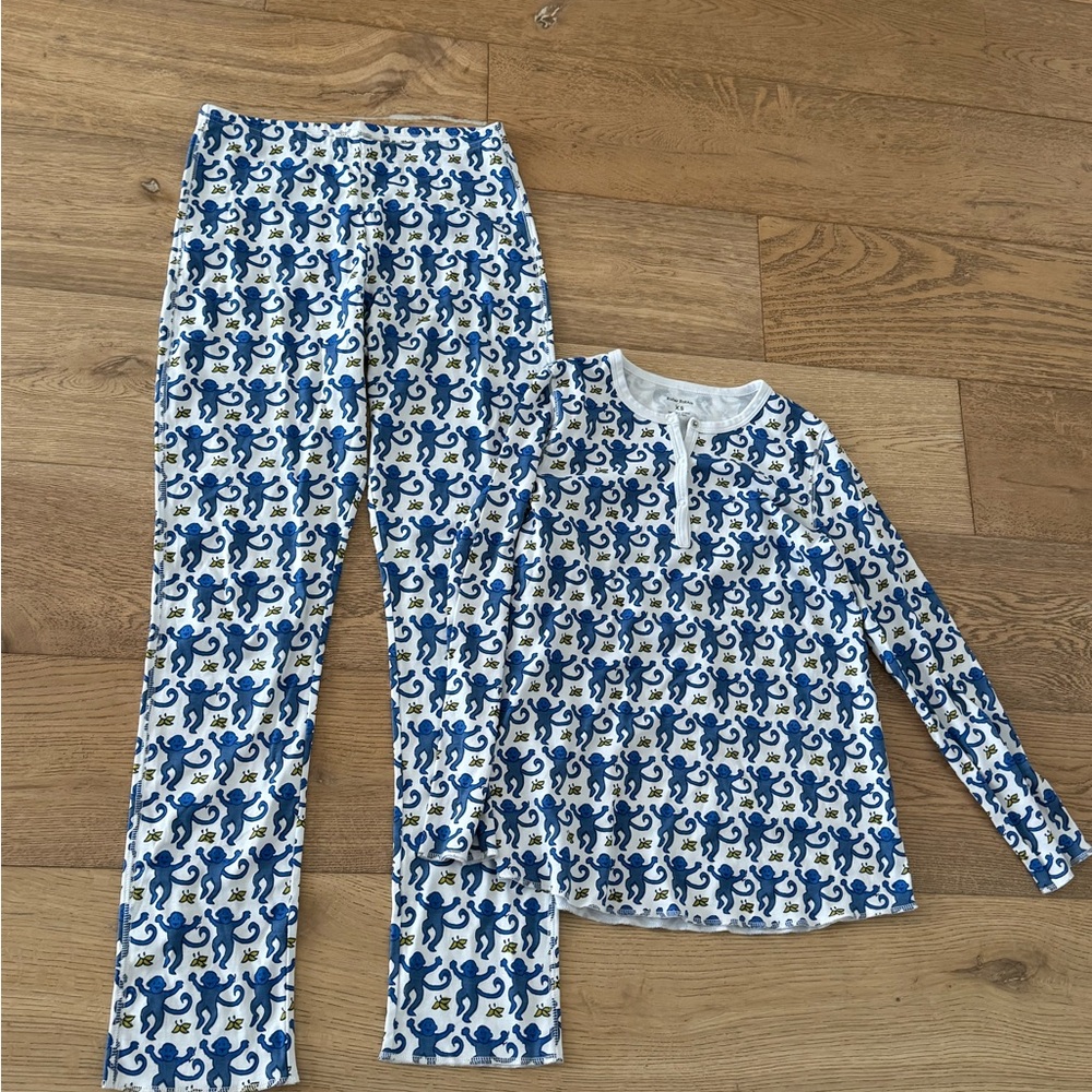 Roller Rabbit Blue Monkey Print Women’s Pajama XS - Picture 2 of 3